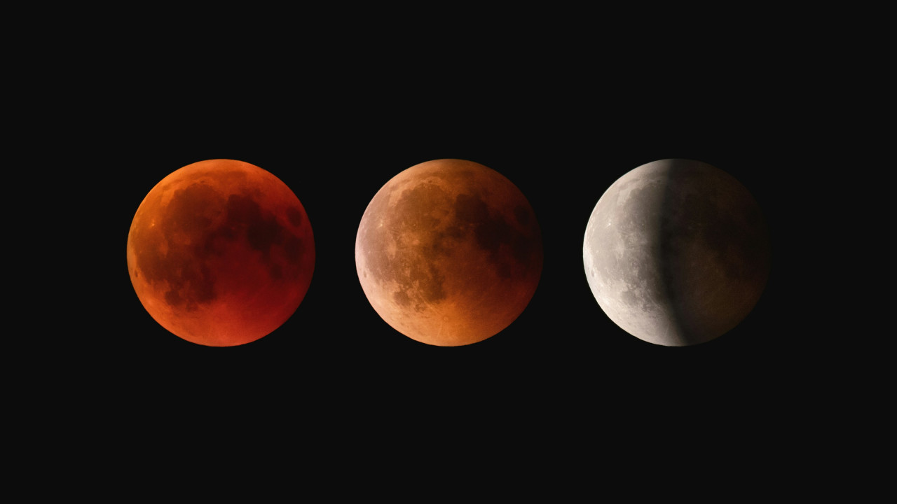 Eclipse lunar total. Foto: Unsplash.