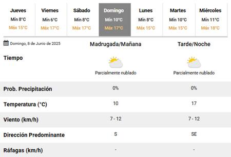 El clima para el próximo domingo en la Ciudad de Buenos Aires. Foto: SMN.