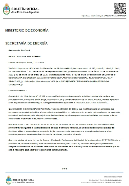 Publicación en el Boletin Oficial de las Estaciones de servicio móviles.