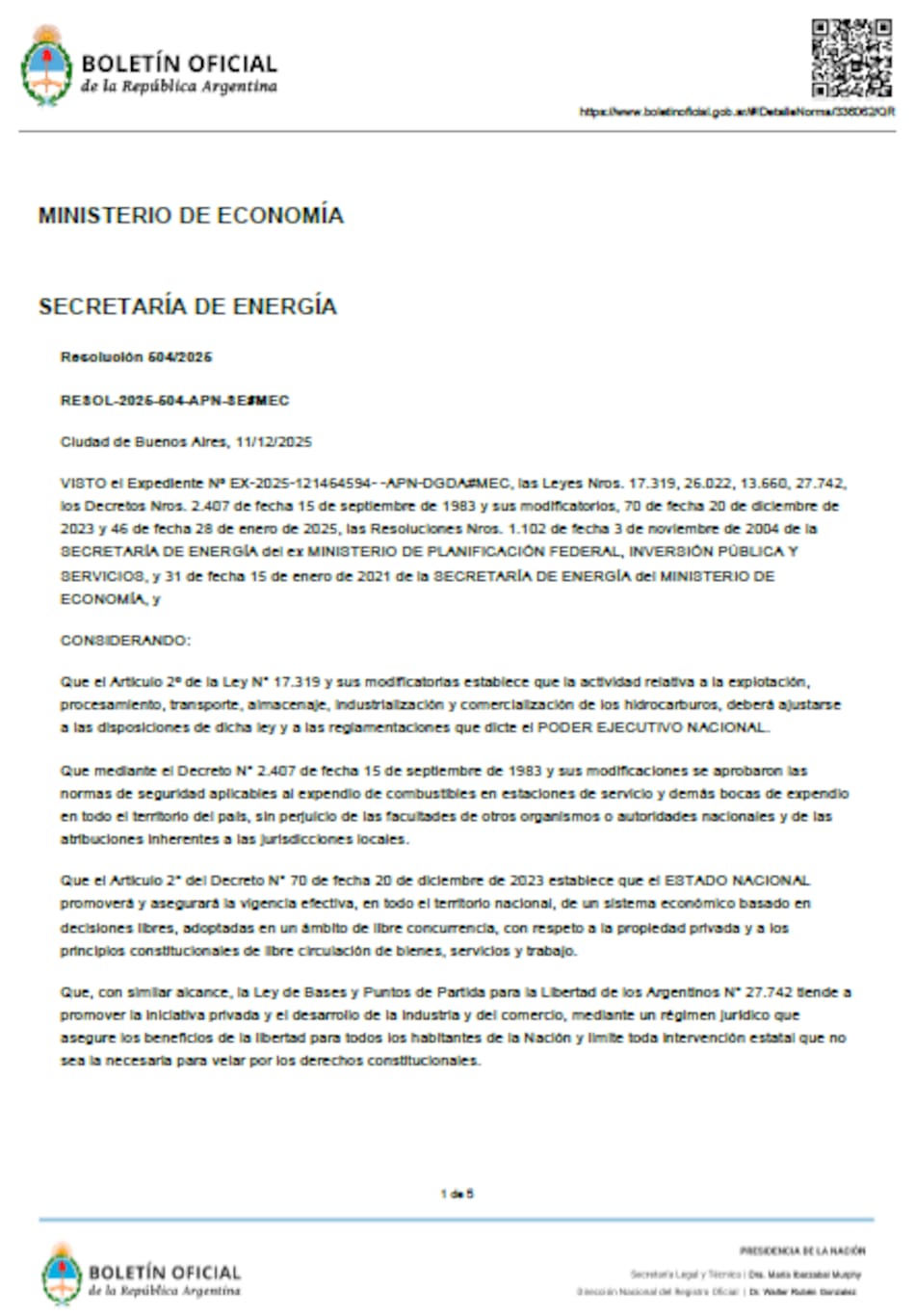Publicación en el Boletin Oficial de las Estaciones de servicio móviles.