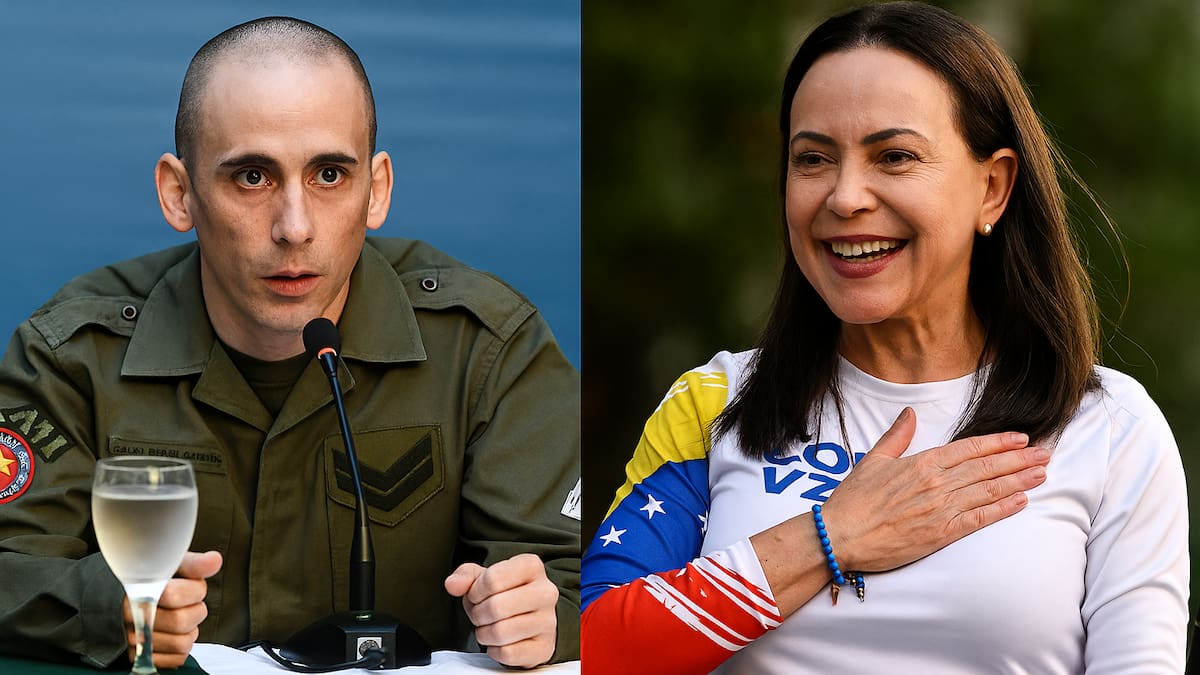 El gendarme argentino Nahuel Gallo y María Corina Machado.