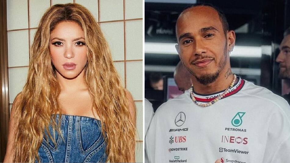 Shakira y Lewis Hamilton. Foto: captura redes.