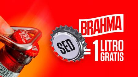La promoción de Brahma que entrega una botella de cerveza gratis. Foto: Brahma.