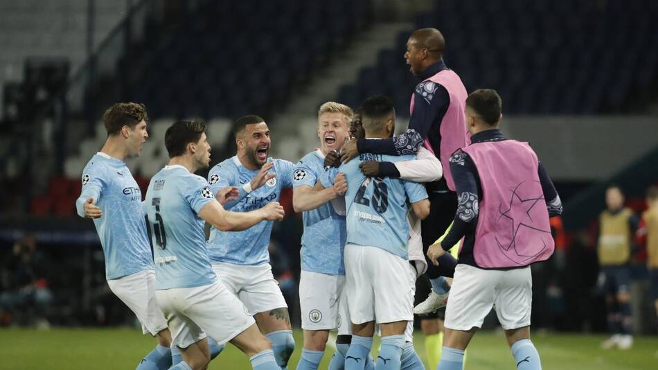 Festejo del Manchester City ante el PSG por Champions League, REUTERS