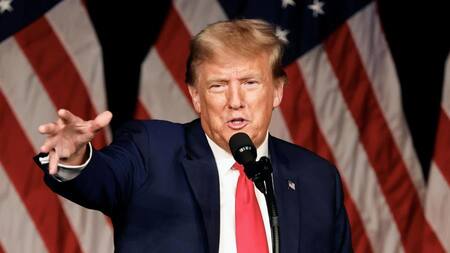 Trump en su campaña organizada por el caucus Night Watch Party en el Treasure Island Resort & Casino, Las Vegas, Nevada. Efe