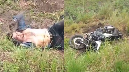 Accidente de moto de Marcos "Chino" Maidana en Santa Fe. Foto: Captura de video.