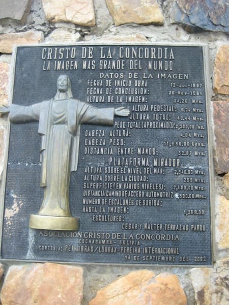 La estatua de Cristo, un orgullo para Cochabamba. Foto: Wikipedia.