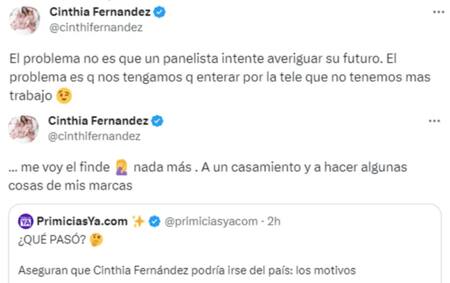 Twit de Cinthia Fernández. Foto: captura.