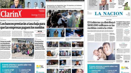 Tapas de diarios, domingo 29 de marzo de 2020