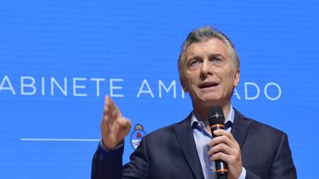 Mauricio Macri en reunión de Gabinete ampliado
