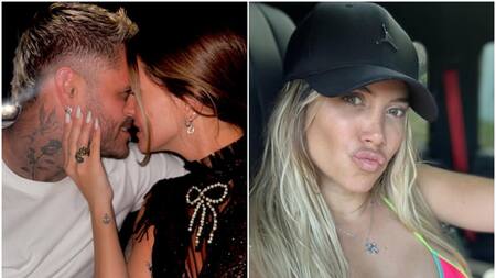 Mauro Icardi junto a la China Suárez y Wanda Nara. Fotos: Instagram.