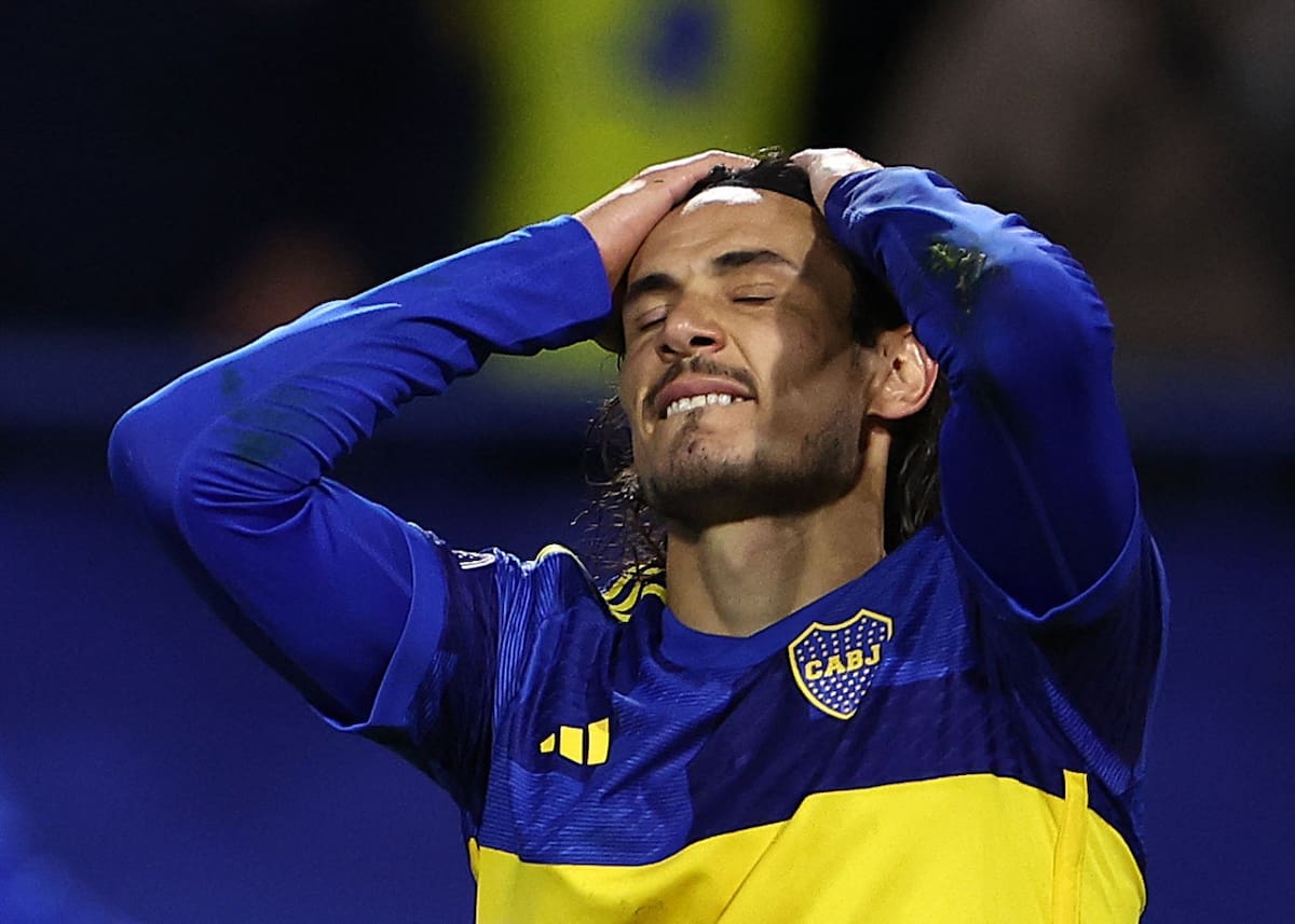 Edinson Cavani en Boca. Foto: NA.
