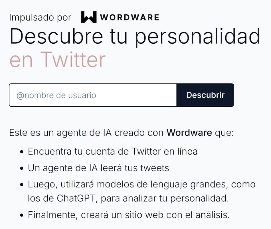 Wordware, la IA que te dice tu personalidad en X. Fuente: X