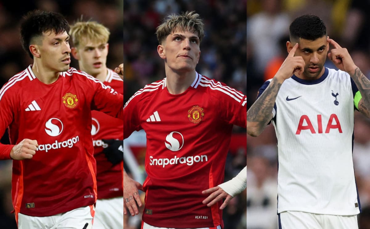 Lisandro Martínez, Alejandro Garnacho y Cuti Romero estarán en la final de la Europa League. Fotos: Reuters/Matthew Childs/Scott Heppell/David Klein