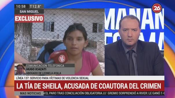 Abogado de la tía de Sheila: "Ella hoy apunta al esposo, no tuvo nada que ver"