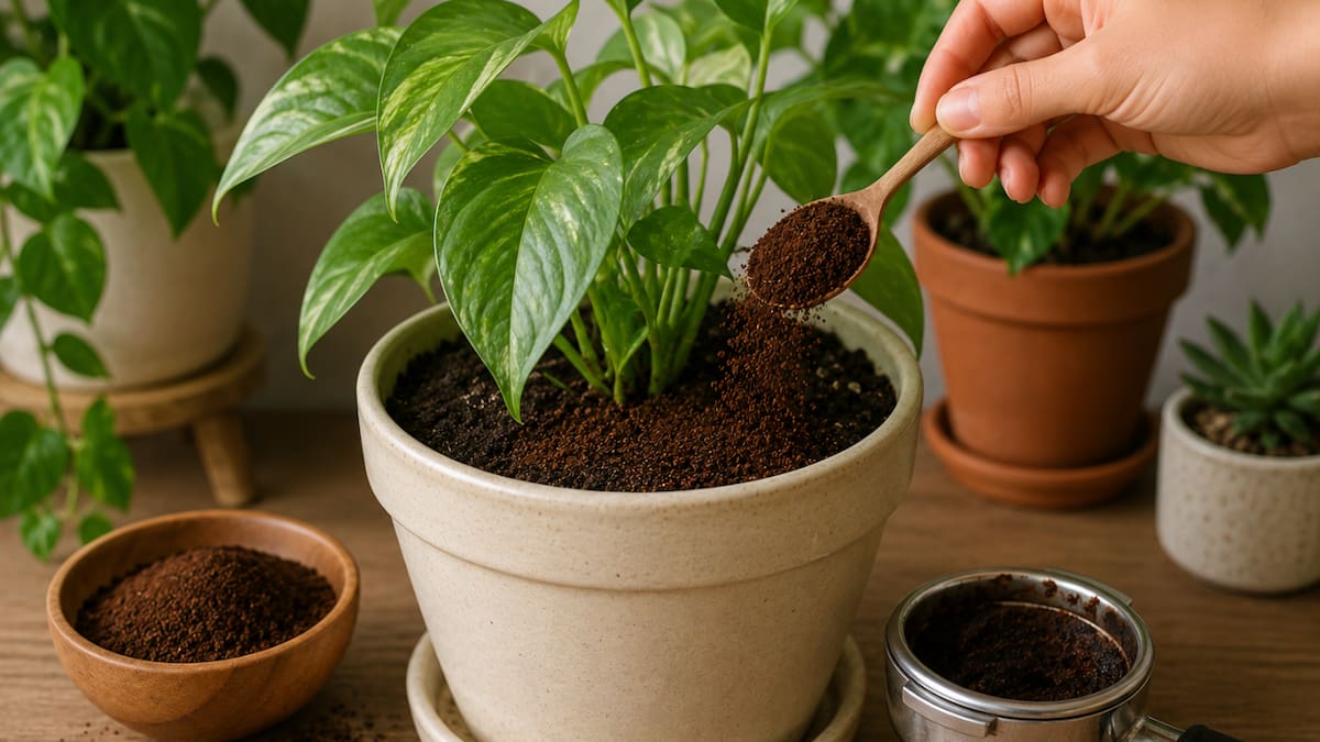 Poner café en la tierra de las macetas: para qué sirve y cuándo conviene hacerlo.