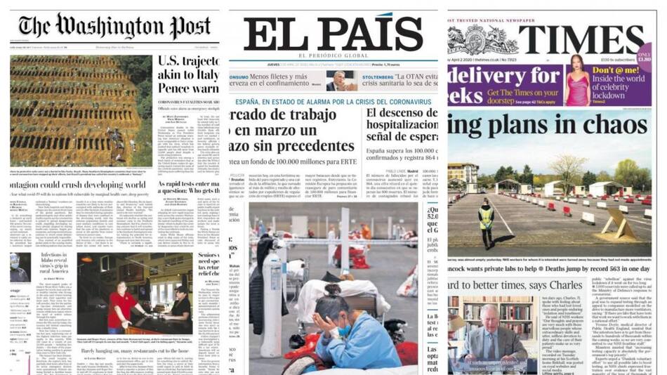 Tapas de diarios, jueves 2 de abril de 2020