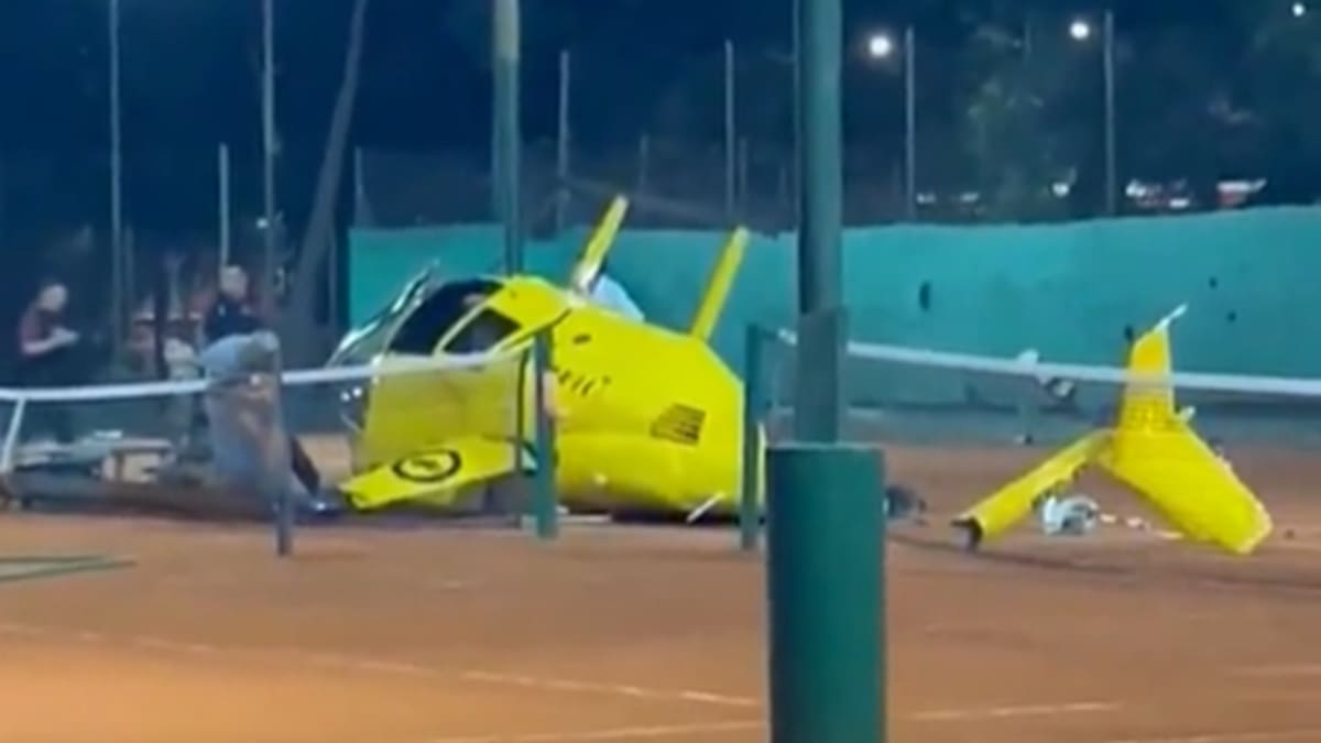 Cayó un helicóptero en Palermo.