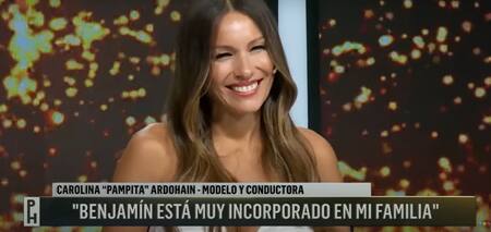 Pampita hablando de su vinculo con Benjamín Vicuña. Foto: captura Telefe.
