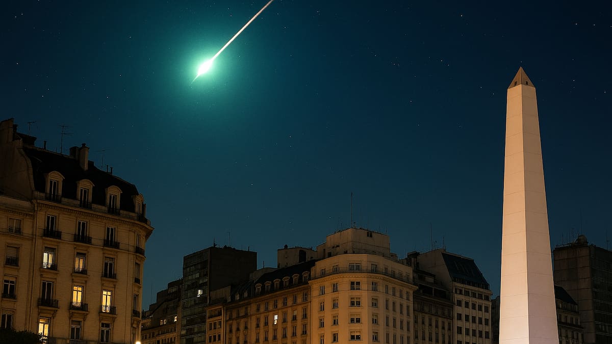 Sorpresa en Buenos Aires: un bólido brillante cruzó el cielo durante la noche y se viralizó en las redes sociales