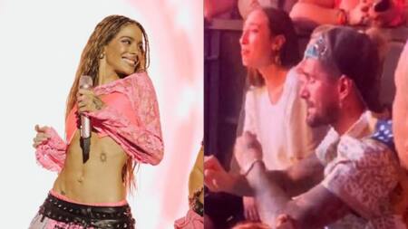 La emoción de Rodrigo De Paul en el concierto de Tini Stoessel. Foto: NA.