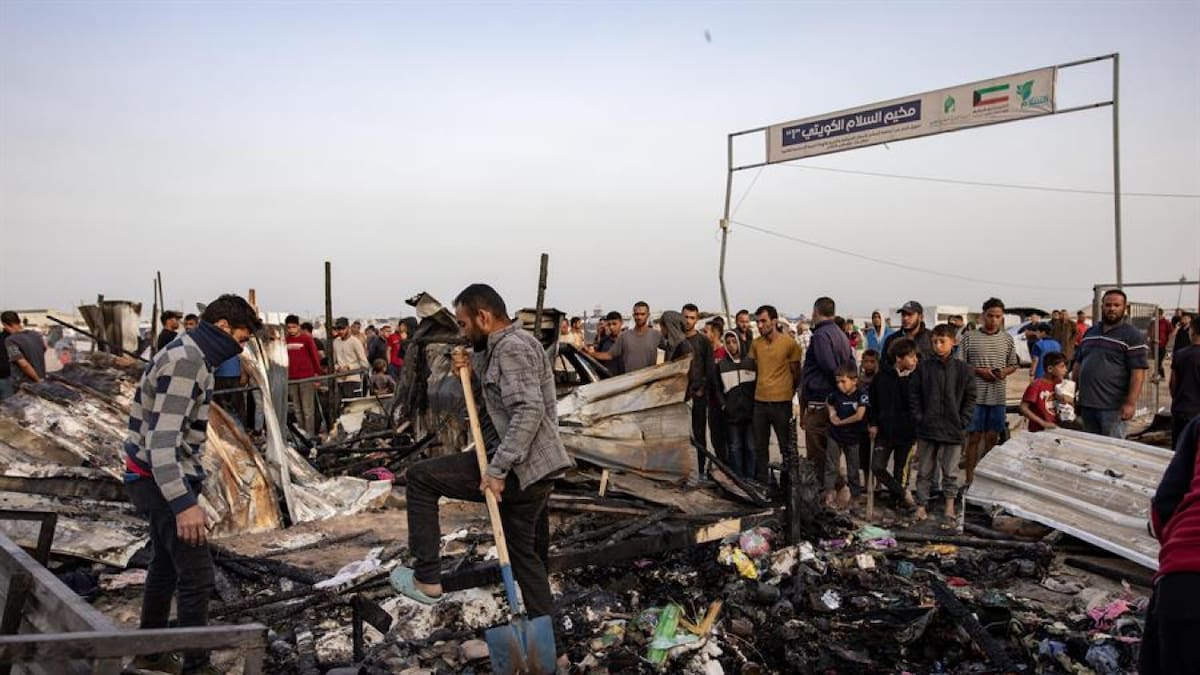 Graves ataques en Rafah, Gaza. Foto:EFE