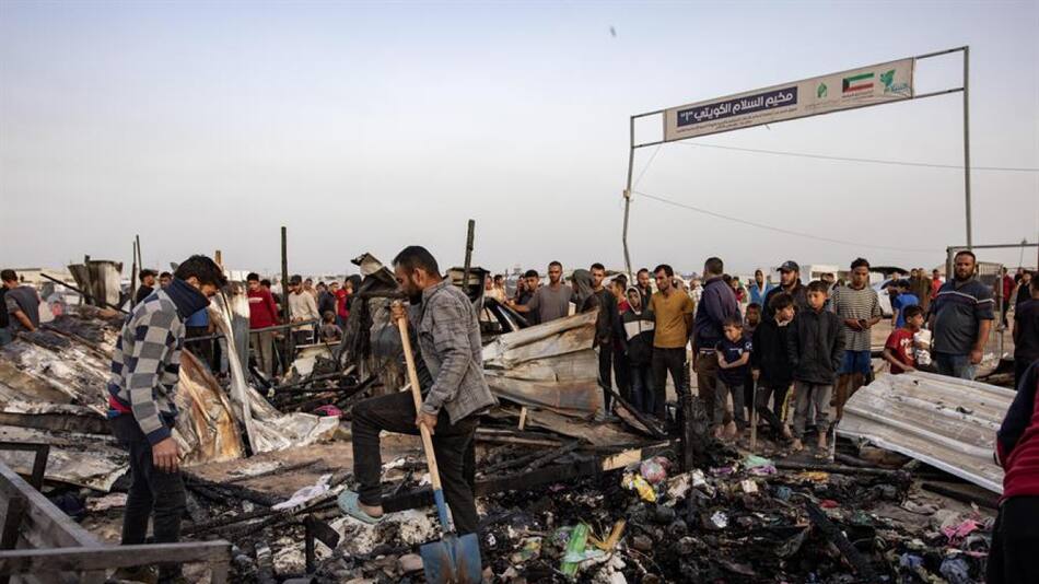 Graves ataques en Rafah, Gaza. Foto:EFE