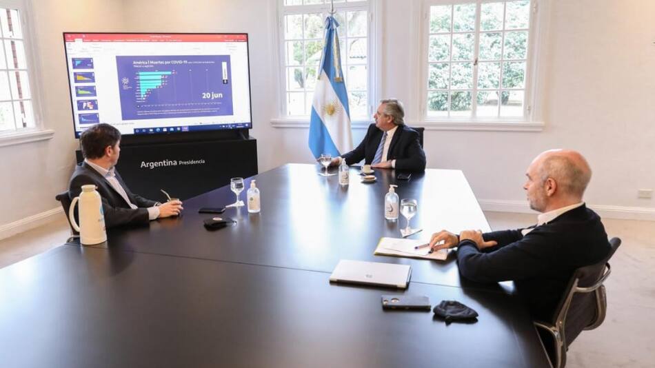 Alberto Fernández, Kicillof y Rodríguez Larreta, cuarentena, Agencia NA