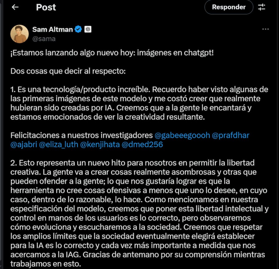 El creador de ChatGPT anunció la creación de imágenes con la plataforma.