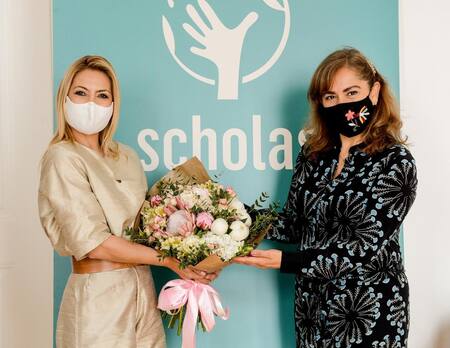 Fabiola Yañez, en Portugal, encuentro con Scholas Ocurrentes