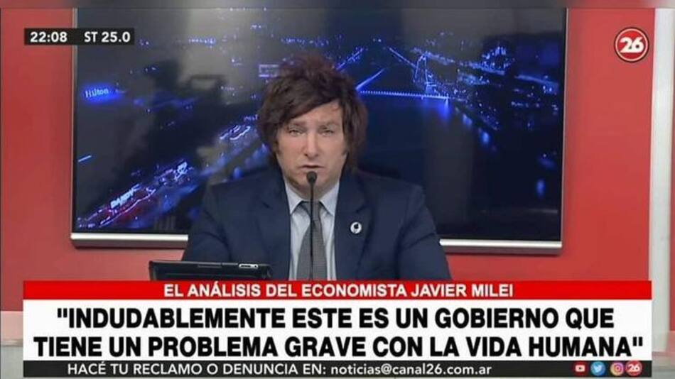 Javier Milei en Canal 26