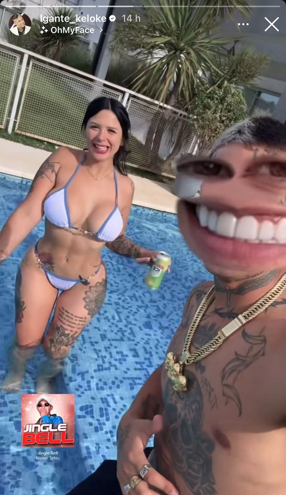 L-Gante con su nueva novia.