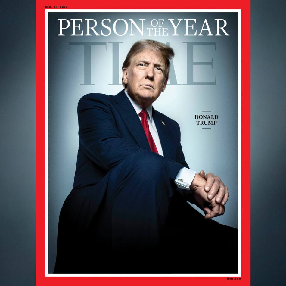Donald Trump como personaje del año. Foto: x TIME.