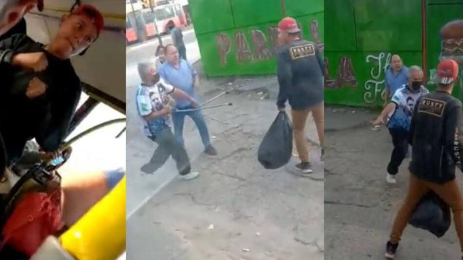 Golpiza arriba del colectivo. Foto: captura video