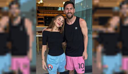 Lionel Messi y Nicki Nicole. Foto: NA