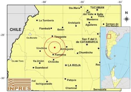 Temblor en La RIoja. Foto: INPRES