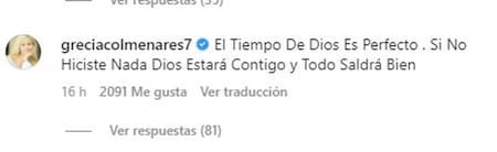 El comentario de Grecia Colmenares. Foto: captura.