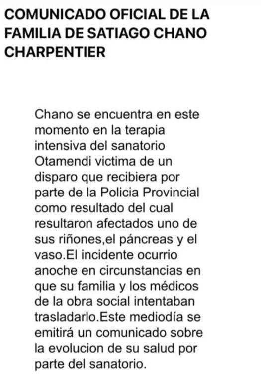 Comunicado de la familia de Chano ante el brote psicótico