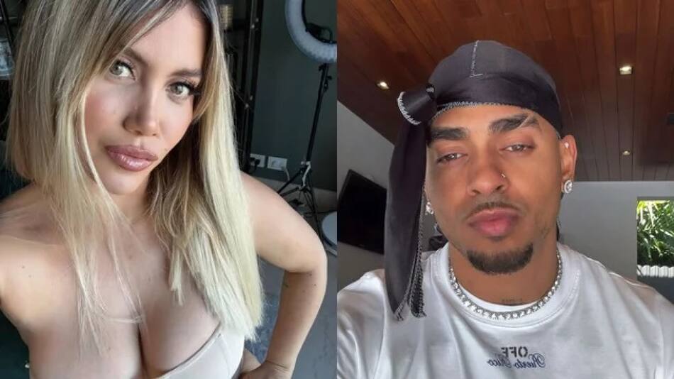 Wanda Nara y Ozuna. Foto: NA.