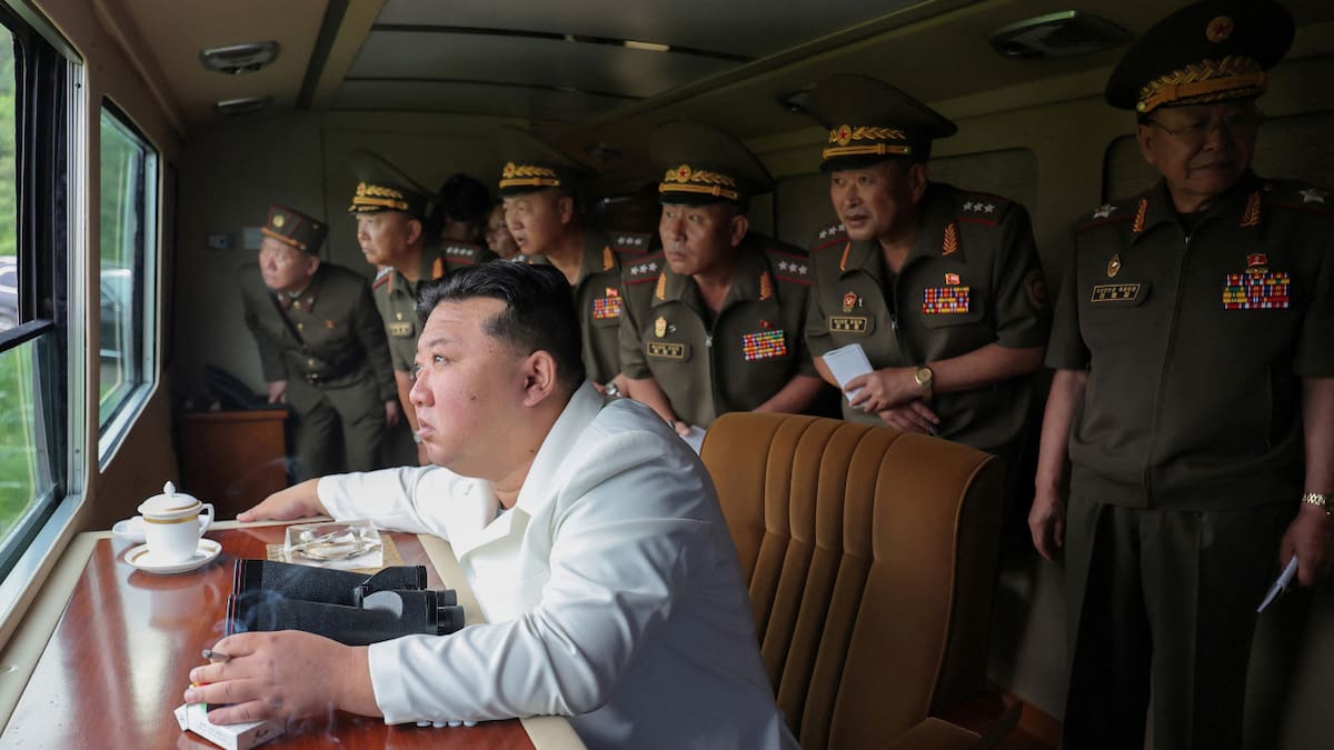 Kim Jong Un supervisó un test de lanzacohetes en Corea del Norte. Foto: Reuters.