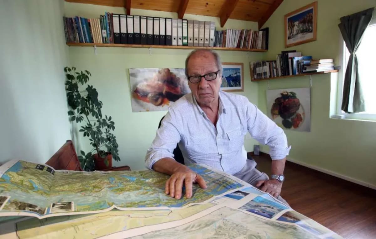 Carlos Comesaña durante la histórica ascensión argentina al Fitz Roy por la Supercanaleta en 1965