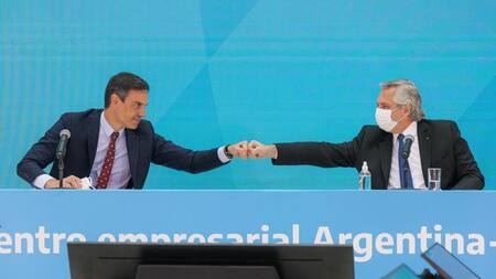 Alberto Fernández se reúne con Pedro Sánchez en Casa Rosada, Foto Presidencia