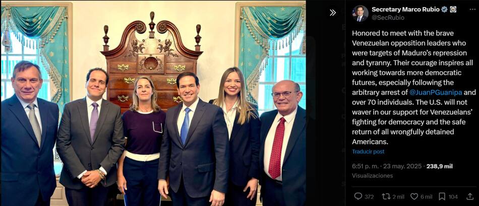 El posteo de Marco Rubio. Foto: captura
