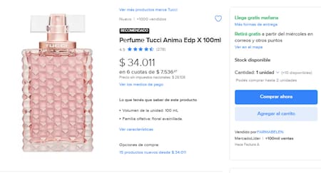 Perfumes nacionales que son dupes de importados. Foto Mercado Libre