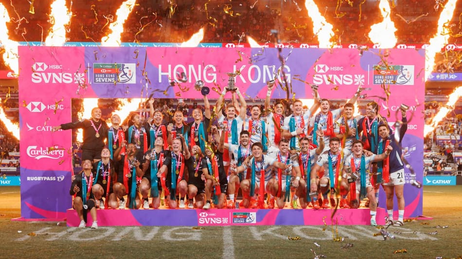 Los Pumas 7s campeones en Hong Kong. Foto: X/@DeportesAlTacok.