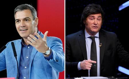 Pedro Sánchez y Javier Milei
