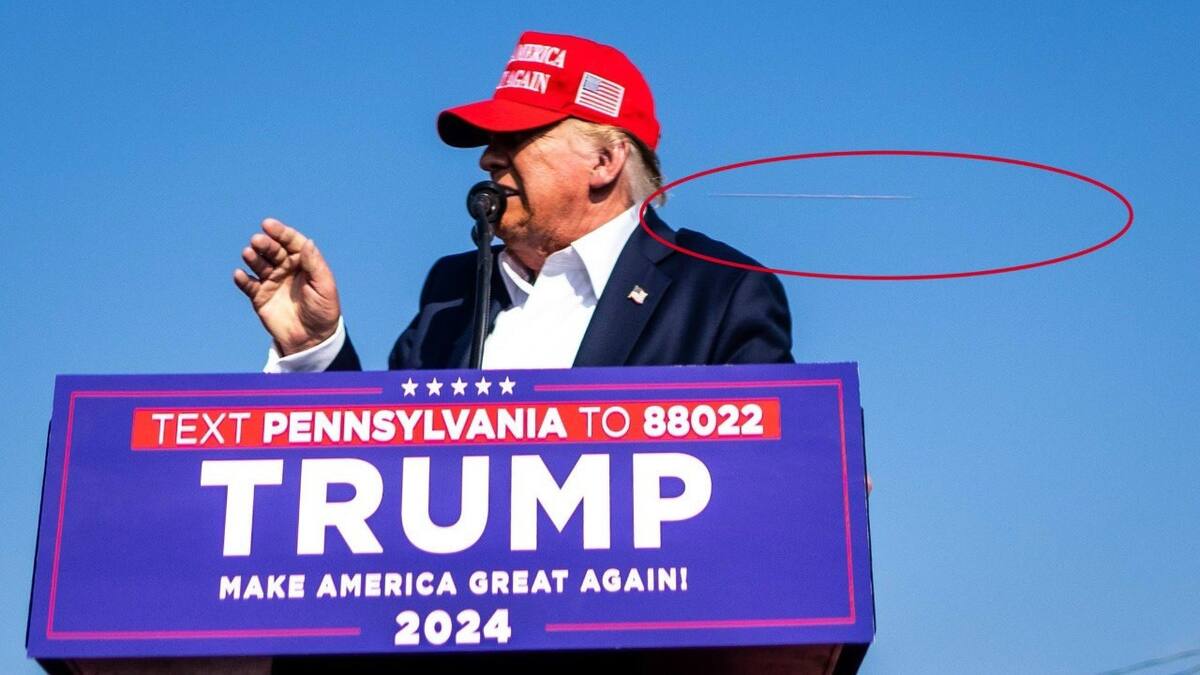 La bala que rozó la oreja de Donald Trump. Foto: X