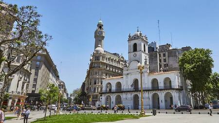 Cabildo, Plaza de Mayo. Foto: NA