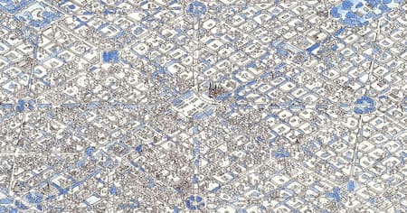 Dibujo del mapa de La Plata, Foto: @gomezeibra