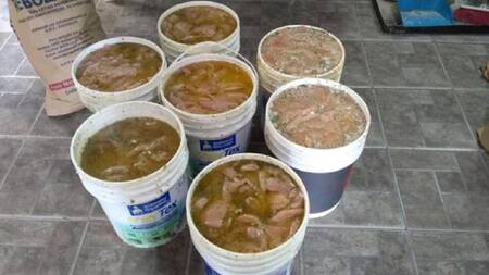 Clausuraron una fábrica clandestina en Mar del Plata que hacía milanesas y las guardaba en tachos de pintura